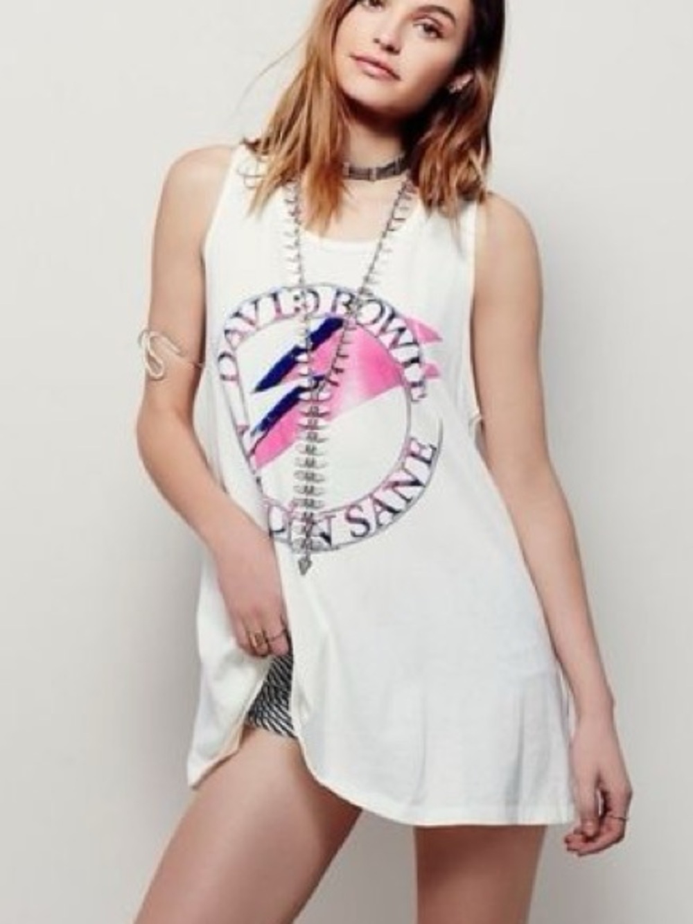 Trunk Ltd x Free People David Bowie Aladdin Sane Tank Top S